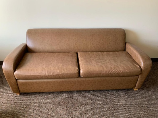 Two Cushion Faux Leather Sofa