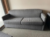 AGI 2-Cushion Couch - Modern Design, Gray Fabric w/ Specs of Other Color, Urethane Foam, Polyester