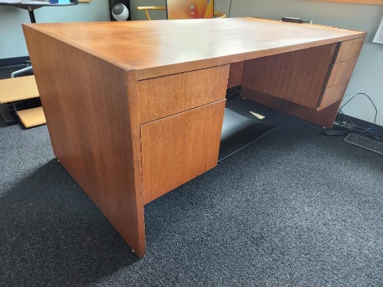 Contemporary Modern Office Desk w/ Side Drawers, 72in x 36in x 29in H, CLEAN