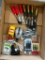 2 Sets of Chisels, Chalk Line, Glue Gun, Plug Cutters