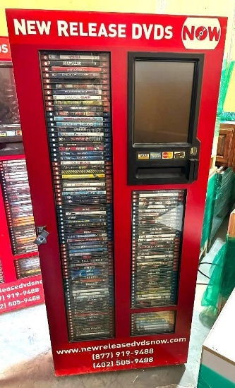 DVD Rental Machine Model S250, SN: S250-E575, 120v, Full of DVDs w/ Keys