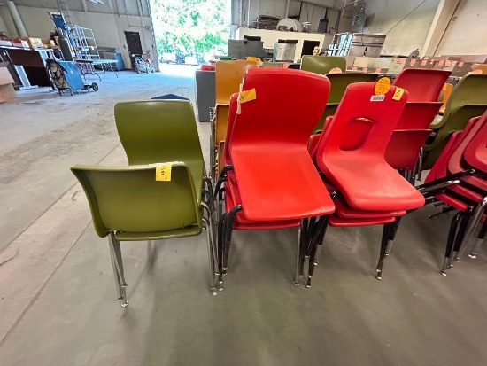 (10) American Seating Plastic School Chairs in 2 Colors, Medium