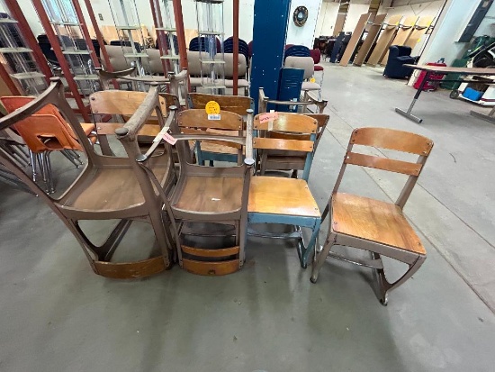 (11) Assorted Metal Framed Wooden Desk Chairs, Medium