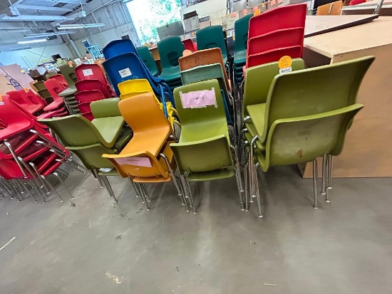 (14) American Seating Plastic School Chairs in 2 Colors