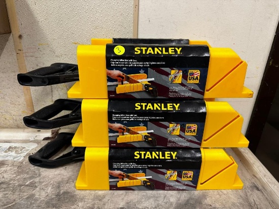 (3) NEW Stanley Clamping Miter Boxes w/ Saw