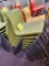 (6) Green Plastic Seat Metal Leg Chairs 17