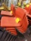 (6) Red Plastic Seat Metal Leg Chairs 17