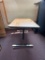 Woodgrain Printer Table w/ Cord Channel & Metal Legs 36
