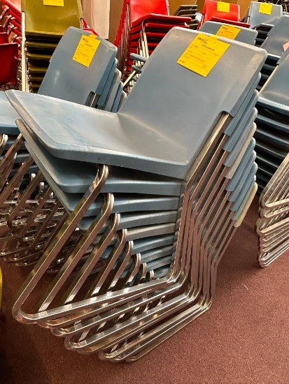 Lot of 9 Vintage Molded Plastic School Chairs