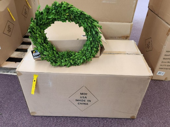 (12) Indoor Greenery Wreaths - Boxwood Design