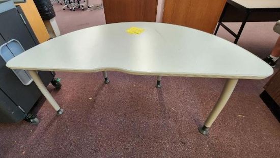 White Top Half Circle Table 61" x 25" x 28"