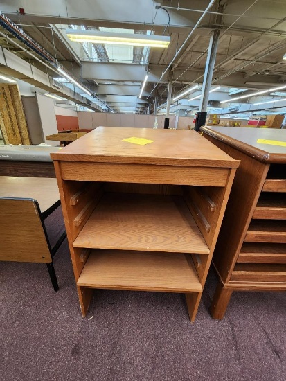 Wood Podium w/ Underneath Shelves 28" x 27" x 43"