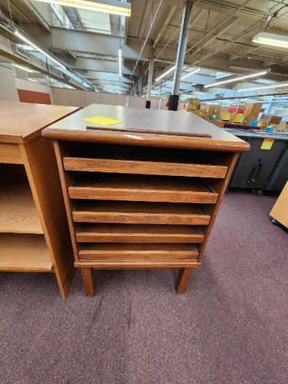 Wood Podium w/ Pull-Out Shelves 30" x 30" x 45"