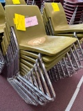(9) Green Plastic Seat Metal Sled Leg Chairs 18