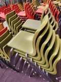 (6) Green Plastic Seat Metal Leg Chairs 17