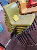 (6) Green Plastic Seat Metal Leg Chairs 17