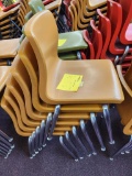(6) Yellow Plastic Seat Metal Leg Student Chairs 15