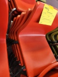(5) Orange Plastic Seat Metal Leg Student Chairs 15