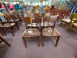 (4) Dark Wood Kitchen Dining Chairs 18