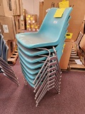 (8) Light Blue Plastic Scoop Seat Chairs 19