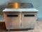 MAXXCOLD Model MXCR48S 2-Door Sandwich / Salad Refrigerated Prep Table w/ Mobile Base
