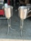 Lot of 2 Stainless Steel Champagne or Bottle Service Buckets w/ Stands