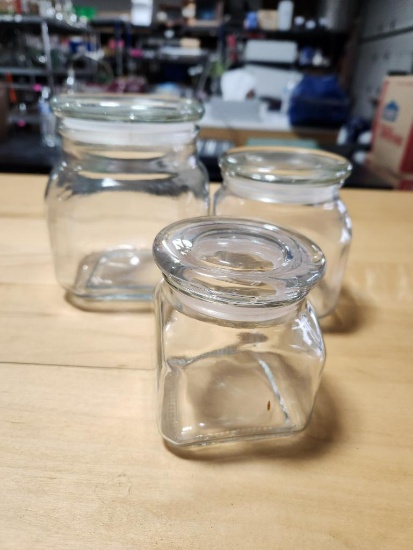 9 Glass Canisters w/ Lids