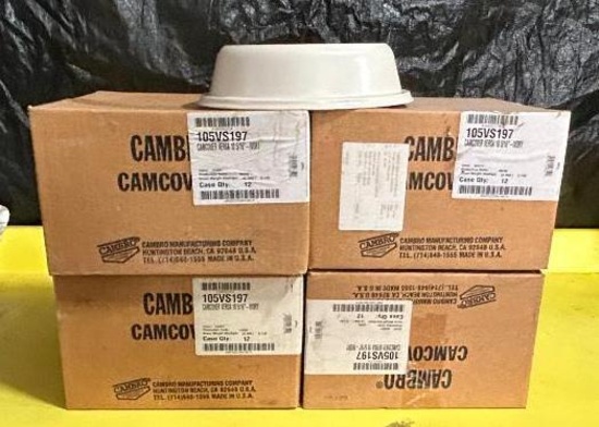 4 Cases of 12 (48 Total) Cambro Camcover Versa 10-5/16in Ivory Plate Covers