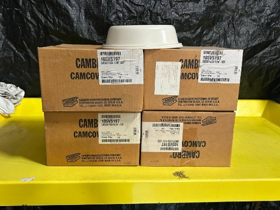4 Cases of 12 (48 Total) Cambro Camcover Versa 10-5/16in Ivory Plate Covers