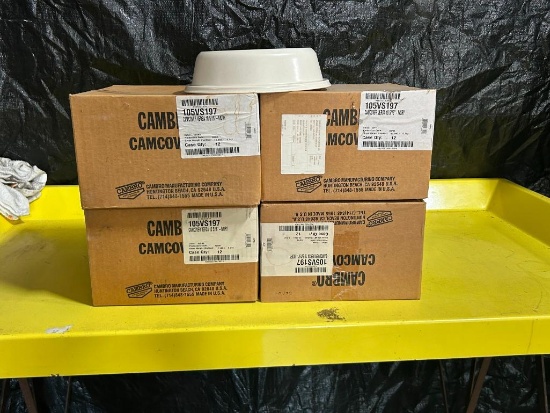 4 Cases of 12 (48 Total) Cambro Camcover Versa 10-5/16in Ivory Plate Covers