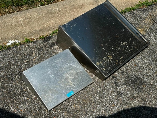 Lot of 2 NSF Stainless Steel Wall-Mount Restaurant Shelves, See Images for Measurements