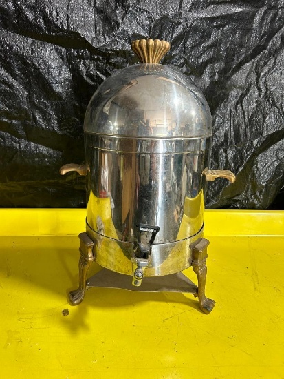 Tomlinson Ornate Stainless Steel or Plate Silver Drink / Coffee Urn w/ Stand