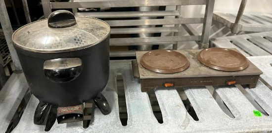 Deep Fryer (no cord) and 2-Burner Hot Plate