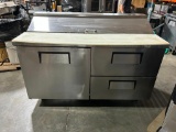 TRUE TSSU 60-16 Refrigerated Sandwich/Salad Prep Table on Mobile Base