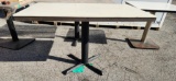 Lot of 4 Stone Top HD Dining Tables w/ Pedestal Bases, Tops Match, Bases Mixed, 3 Square, 1 Rect.