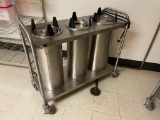 APW Wyott Heated Mobile Dish Dispenser w/ 3 Columns, Stainless Steel, 120v