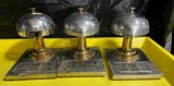 Lot of 5 Drink Dispenser Bases w/ Drip Trays and Dome Lids