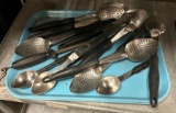 Tray of Various Serving Spoons