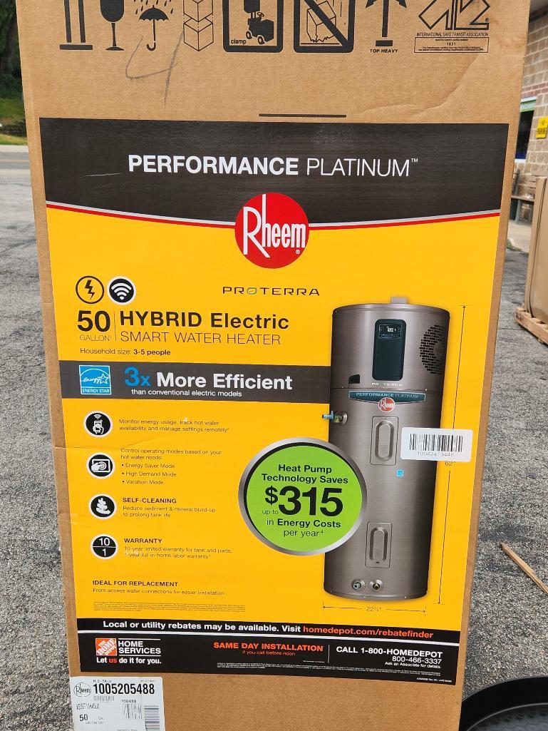Rheem 50 Gallon Hybrid Electric Smart Water | Proxibid