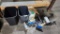 Clamps, Trash Cans (One Brand New), Tape Guns, etc