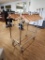 Chrome Double-Rail H Rack Clothing Rack on Wheels w/ Wooden Hangers