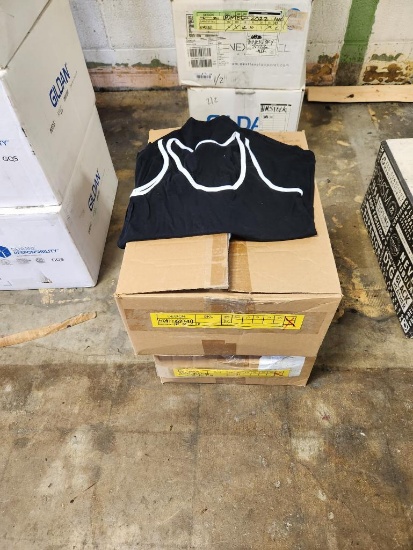 (53) Black Tank Tops w/ White Trim - Small to Medium