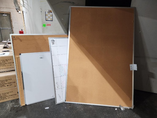 Lot of 5 Cork Boards & Dry Erase Boards