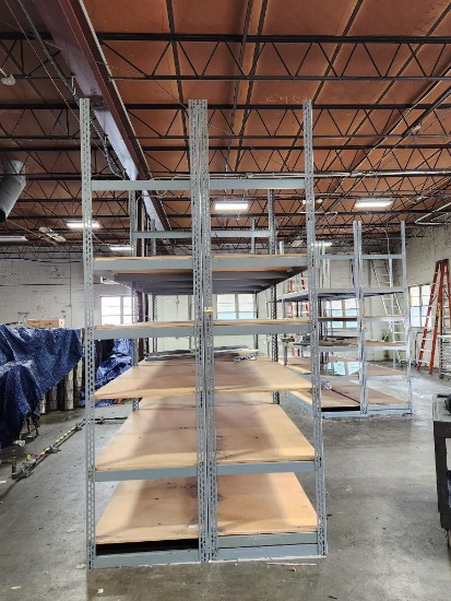 Boltless Steel Shelving Units w/ Plywood Bottom 6 Ft x 30in x 10 Ft - 48 Running Feet
