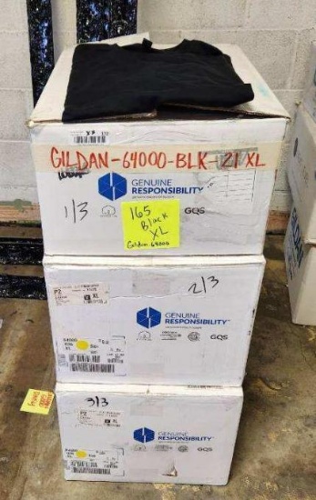 (115) Gildan T-Shirts, Black, Sizes Small to 4XL