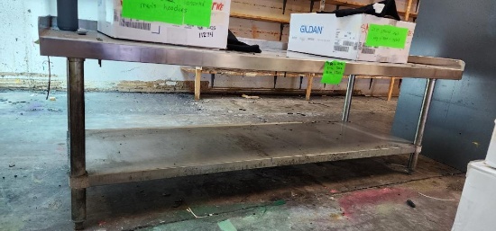 Short Prep Table w/ Lip & Undershelf 72" x 30" x 31"