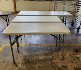 Lot of 3 White Folding Tables