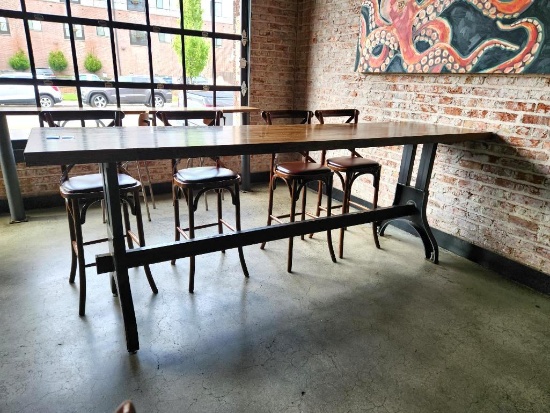 Hardwood Community Table, High-Quality, 120in x 30in x 43-1/2in H