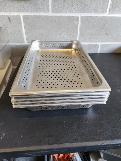 Four False Bottom Full-Size Steam Pans or Steamer Pan Inserts