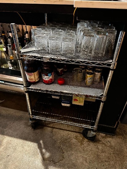 Mobile Restaurant Shelving Unit, NSF 38in H x 24in x 25in D